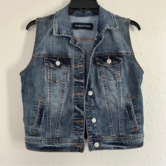 Maurices Denim Vest Western Country Concert Summer Bohemian Casual Small - Picture 5 of 7